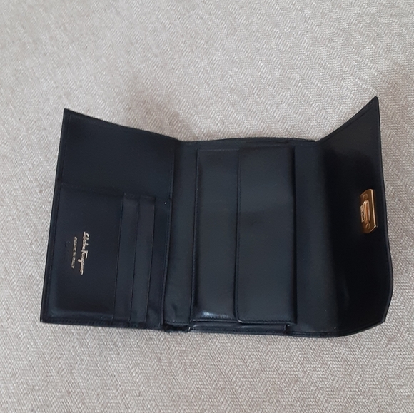 Salvatore Ferragamo Black Leather Wallet